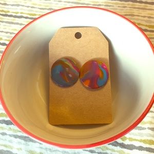 Handmade retro clay earrings
